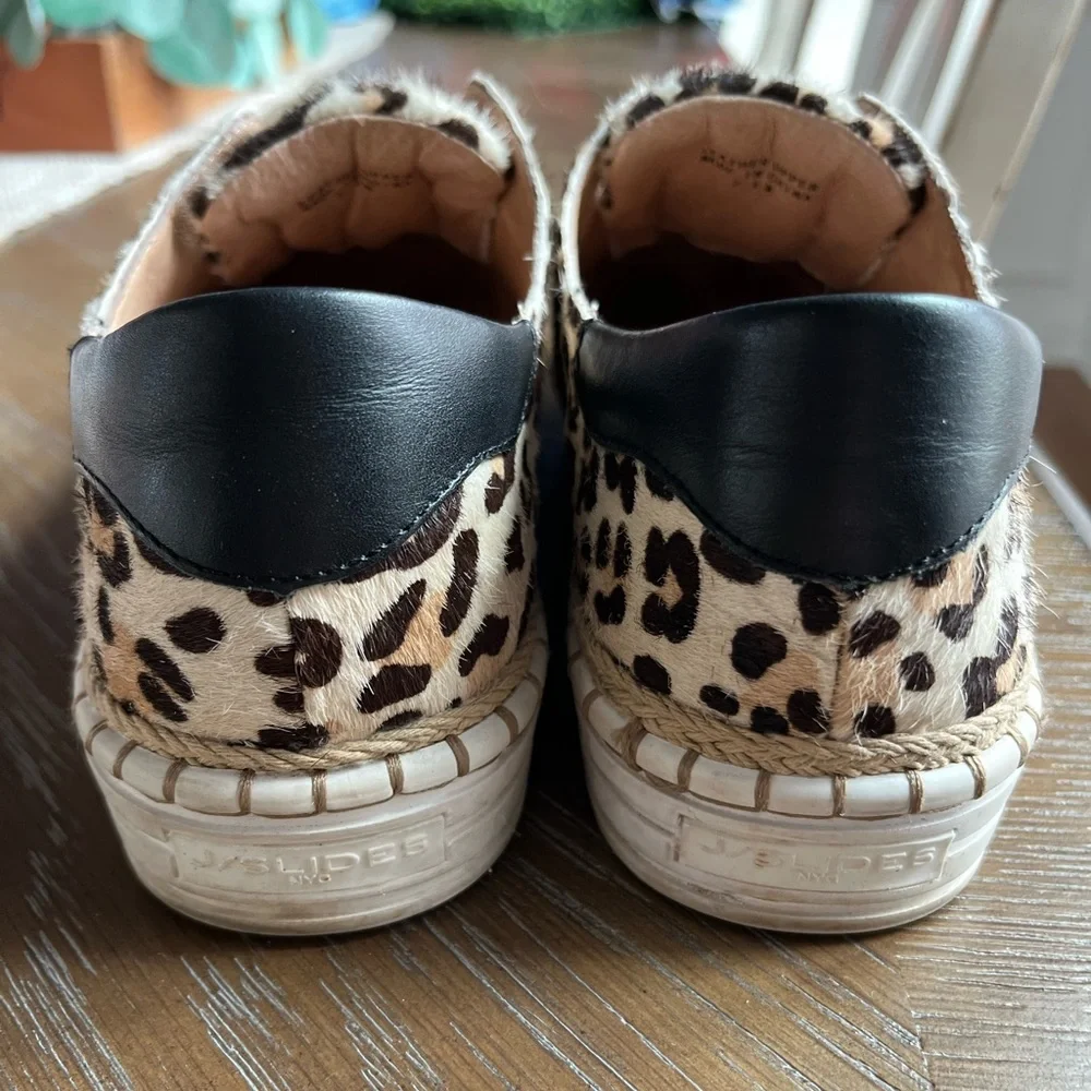 Anthropologie J Slides Leopard Print Leather Slip On Shoes Size 7.5 - Picture 11 of 11